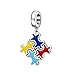 ZHANGCHEN Color Puzzle Dangle Charm Pendant Beads fit Original Pandora Charms Silver 925 Bracelet DIY Women Jewelry