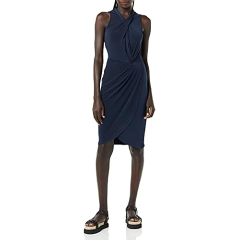 Vestido Cruzado Falso Azul Marino Cover