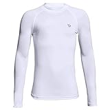 BALEAF Boys' & Girls' Youth Compression Shirts Long Sleeve Undershirts Performance Baselayer White Size M