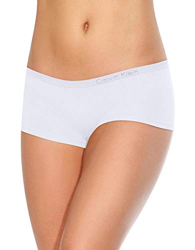 Calvin Klein Women's Pure Seamless Boyshort, White, Medium
