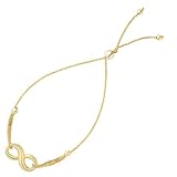 Peso en gramos: 2.7 Infinito tema regalo amistad pulsera ajustable en 14 K oro amarillo, 9.25 \"
