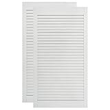 vidaXL 2x Kiefernholz Massiv Lamellentür Möbeltür Schranktür Offene Lamellen Holztür Möbel Tür Innentür Einbauschrank Lamellentüren Weiß 99,3x39,4cm