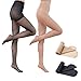 DDMIXI 4pcs Calze antigraffientali universali, Calze Sexy Stretch Sheer Calze di Seta, Collant da Donna con Pantyhose Rinforzata Top-M(40-70KG),Black+Skin