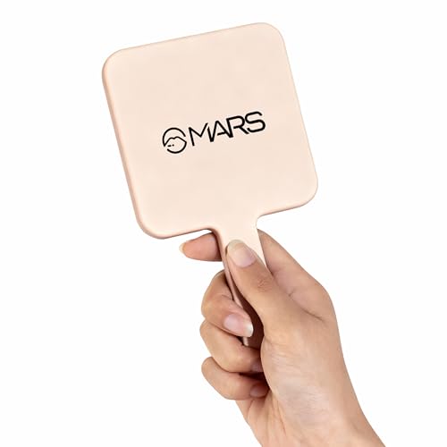 Image of MARS Makeup Mirror with Handle | HD Clear Reflection | Lightweight & Portable Design | Ideal for Precise Makeup Application and Travel Use | Black