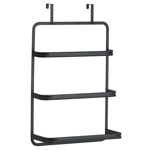 MSV - Porte Serviettes pour Paroi De Douche Ou Porte – Support Fonctionnel en Métal Laqué Noir...