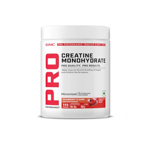 Image of GNC Pro Performance Creatine Monohydrate - 3000mg Creatine Per Scoop | Micronized for Faster Absorption | Boosts Energy, Muscle Volume & Performance | Gluten-Free | Cranberry | 400gm