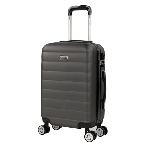 ITACA - Maleta de Cabina 55x40x20 - Maletas De Viaje Cabina Rígidas Trolley con 4 Ruedas Dobles para Avion Ligera Equipaje De Mano Candado de Combinación. Compatible Ryanair, Antracita ITACA - Maleta de Cabina 55x40x20 - Maletas De Viaje Cabina Rígidas Trolley con 4 Ruedas Dobles para Avion Ligera Equipaje De Mano Candado de Combinación. Compatible Ryanair, Antracita
