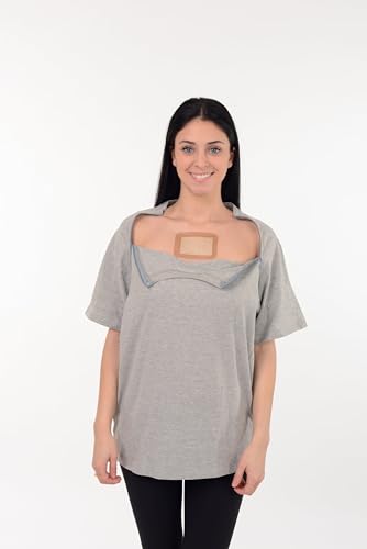 USBD Premium Port Access Chemo Tshirt Recovery Dual Access Tee Side Open Shirt2