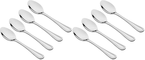 Image of Tala Stainless Steel Teaspoons with Polished Beaded-Edge Design, Premium 18/10 Rust-Resistant Cutlery, Dishwasher Safe, Set of 4 (Pack of 2)
