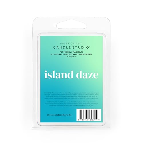 Image of Salt Air & Citrus Wax Melts | Pet Safe | Non Toxic Soy Wax | Fresh Ocean Air Scent | Odor Eliminating | Clean Burning | Island Daze