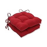 Pillow Perfect Pompeii Red Reversible Chair Pads (Set of 2), 16