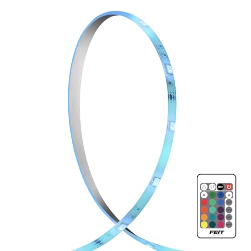 Image of Feit Electric 10ft Color LED Tape Light, Dimmable, RGB Color with Remote Control, Cut-to-Fit Design, 5V USB-Powered Display Lighting, Indoor Use Only, 25,000-Hour Lifetime, TAPE120 /RGB /USB