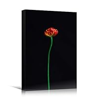 Canvas Wall Art Red Flower Portraiture Colorful Floral Multicolor Photography Portrait Romantics - 12x18 inches