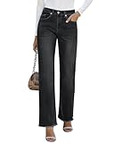 Picture of GRAPENT Stretchy Jeans High Waisted Straight Leg Jeans for Women Denim Pants for Women Washed Black X-Large Fits US Size 16 to 18