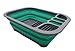 SAMMART 7.5L Collapsible Dish Drainer - Foldable Drying Rack Set - Portable Dinnerware Organizer - Space Saving Kitchen Storage Tray (1, Dunkelgrau/bläulich-grün (W/O Basisplatte))