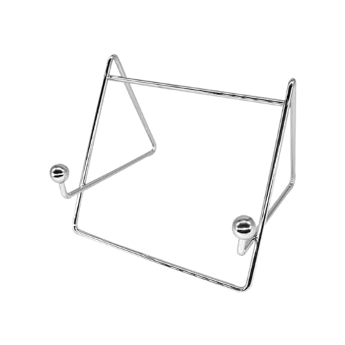 Uonlytech Silver Stainless Steel Vertical Cookbook Rack Kitchen Desktop Display Shelf Stand for Recipe Books and Brochures