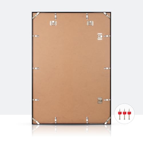 Image of Homso A2 Frame in Black Set of 3, Metal Thin Board Poster Picture Frame with Acrylic Plexiglass for Pictures A2 with Mat or 11.7x16.5 without Mat for Horizontal and Vertical