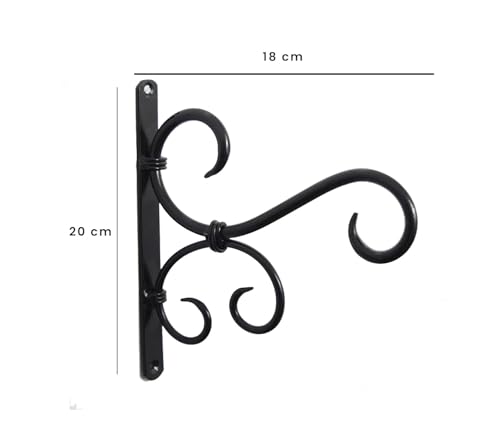 Image of Metal Plant Hanger Hook Bracket for Wall Hanging - Golden Iron Decorative Hanging Hook for Planters, Bird Feeders, Lanterns, Wind Chimes (Pack of 2)