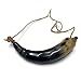 10" Genuine Buffalo Powder Horn with Leather Strap