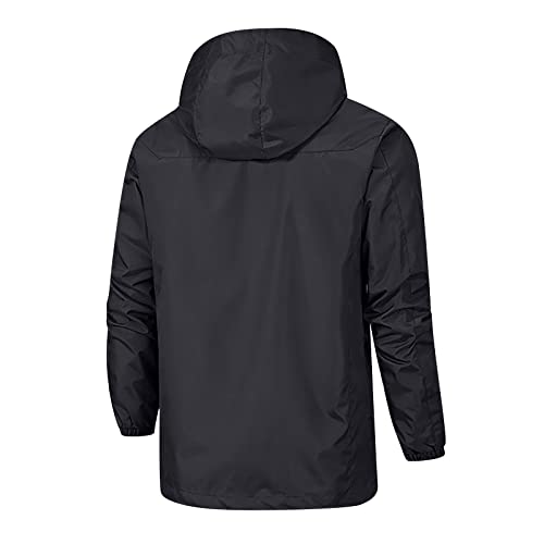 Ymosrh Men's Rain Coat Jackets Lightweight Nylon Windbreaker Wind & Water Resistant Jacket, XL-5XL2