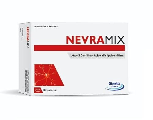 NEVRAMIX | Integratore Acido Alfa Lipoico, Carnitina e Mirra per benessere sistema Nervoso e dolori nervo/muscolare - Emicrania -Fibromialgia 20 Compresse.