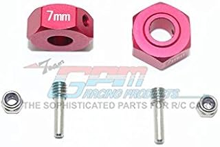 Aluminum Hex Adapters 7mm for Arrma 1:10 Granite / Big Rock 3S / Big Rock V3 3S / VORTEKS 3S / 1:8 Vendetta 3S - 6Pc Set Red