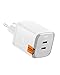 Produktbild Spigen GaN III 652 Total 65W 2 Ports Dual USB C Wandladegerät PD 3.0 PPS Ladeblock Adapter Kompatibel mit iPhone 15 14 Pro Max 13 12 iPad MacBook Air Pro Galaxy S24/S23 Steam Deck und mehr