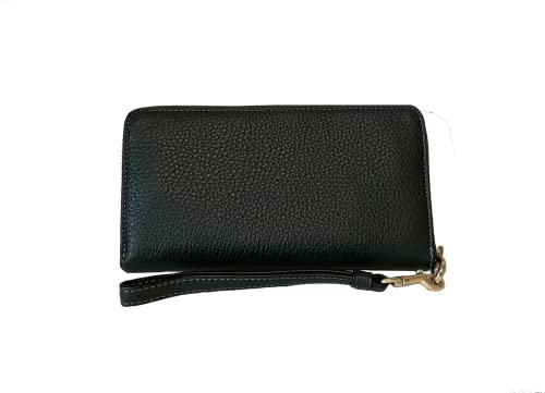 Coach Long Zip Around,Leather Wallet (Im/Amazon Green) #TOP1