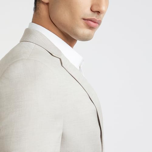 Image of Parx Men's Urban Fit Pure Terylene Notch Lapel Print Pattern Full Sleeve Casual Blazer