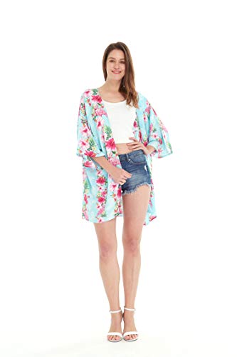 Image of Hawaii Hangover Family Matching Clothes, Pink Hibiscus Vine Turquoise | Family matching Hawaiian outfits, Pink Hibiscus Vine Turquoise, lightweight rayon, machine washable, tropical floral print