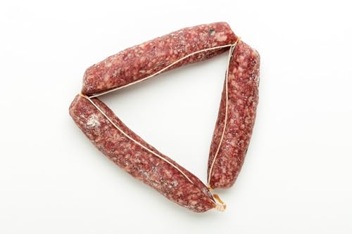 Salchicha Seca De Cerdo Italiana Tomassoni, Salsiccia Secca Lunga, sin gluten y sin lactosa, producto artesanal 100% italiano, especialidades gastronómicas, envasada al vacío, 2 piezas de 260 g