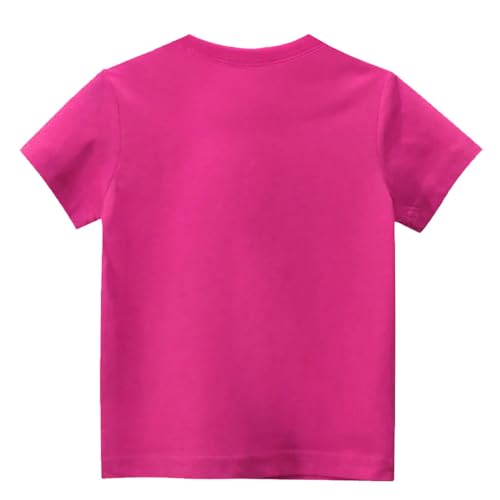 Image of ZOOTEE Fashion Unisex Kids Boys&Girls Round Neck Half Sleeve Dark Pink Color Cotton Tshirts