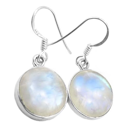 Pendentifs d’oreilles pierre de lune Le Luft en argent 925 de 12mm