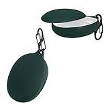 kwmobile Carcasa Compatible con Anker Soundcore Liberty 3 Pro Funda - Funda de Silicona antigolpes con mosquetón - Verde Oscuro