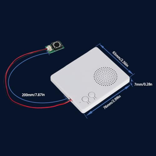 Image of Voice Recorder,DIY Sound Module Box for Stuffed Animals, Bear,Plush, Baby Doll,Pillow. Record Custom Messages for Xmas Halloween New Year Birthday Creative Presents-White (White-1 PC)