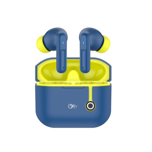 OlivLife Vortex True Wireless Earbuds with ENC Mic, 40H Playtime, Low Latency Gaming Mode, IPX5, Touch Controls, Fast Charging – Blue
