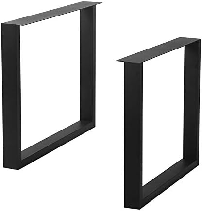 MBQQ Furniture Legs 28”Height 35”Wide Rustic Decory Square Tube Table Legs,Heavy Duty Metal Desk Legs,Dining Table Legs,Industrial Modern, DIY Iron Bench Legs