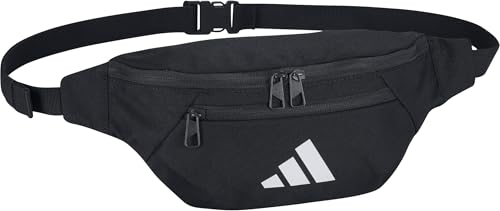 adidas Unisex Essentials Waist Bag Waist Pack, Black/White, One Size
