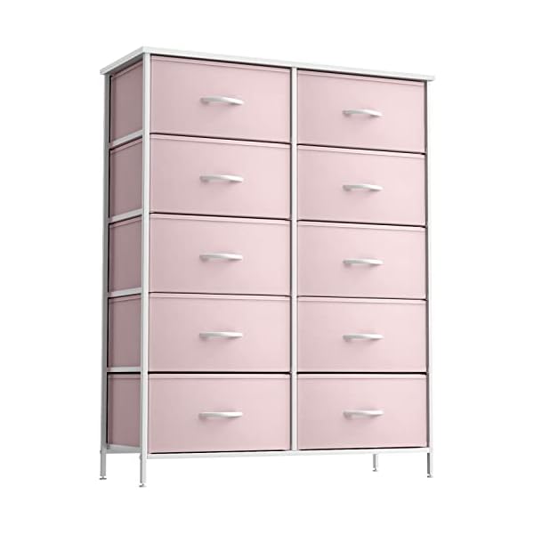 Sorbus kids dresser with 10 drawers and 5 drawer tv stand bundle matching furniture set storage unit organizer chests for clothing bedroom kids rooms nursery closet pink  urban country home decor
