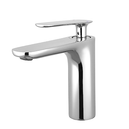 Xcel Home Grifo Monobloc Monomando de Latón Cromado de Lujo para Baños Elegantes, Grifo Lavabo Baño (diseño 2)