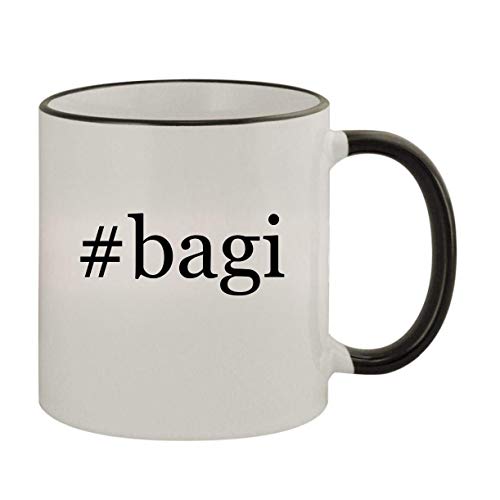 #bagi - 11oz Ceramic Colored Rim & Handle Coffee Mug, Black