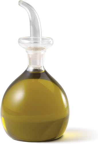 Chef's Planet All-Purpose Glass Oil Decanter and Cruet - Olive Oil Dispenser Bottle for Kitchen - Precise Pourer & Collar - Ideal for Cooking Oil, Vegetable Oil - Syrups, Liqueurs, Sauces, 5 oz