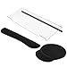 Elevated Keyboard Riser & Mouse Wrist Rest Set, 3-Piece Acrylic Stand & Memory Foam Supports for Comfortable Typing