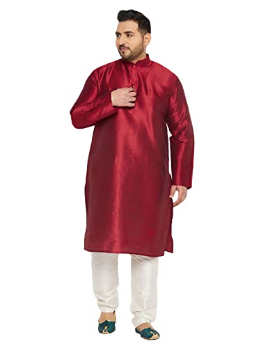Image of Vastramay Plus Men's Silk Blend Kurta Pyjama Set