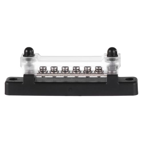 Abaodam Terminal Bus Bar 6-Position 150A Straight Copper Power Distribution Block for Car Yacht Boat with Cover Sturdy DC Power Electrical Terminal