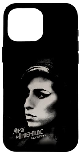 Coque iPhone 16 Pro Max Amy Winehouse Back to Black en silicone noir protection photo