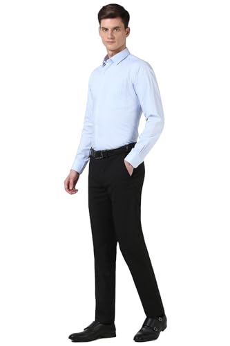 Image of Peter England Men Polycotton Premium Wonder Fabric Slim Fit Full Sleeve Striped Formal Shirt