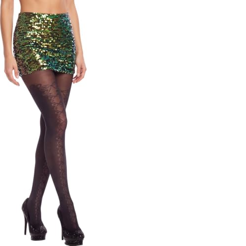 Image of ToBeInStyle Women's Ribbon Bow Twist Tie Opaque Sheer Hosiery Tights