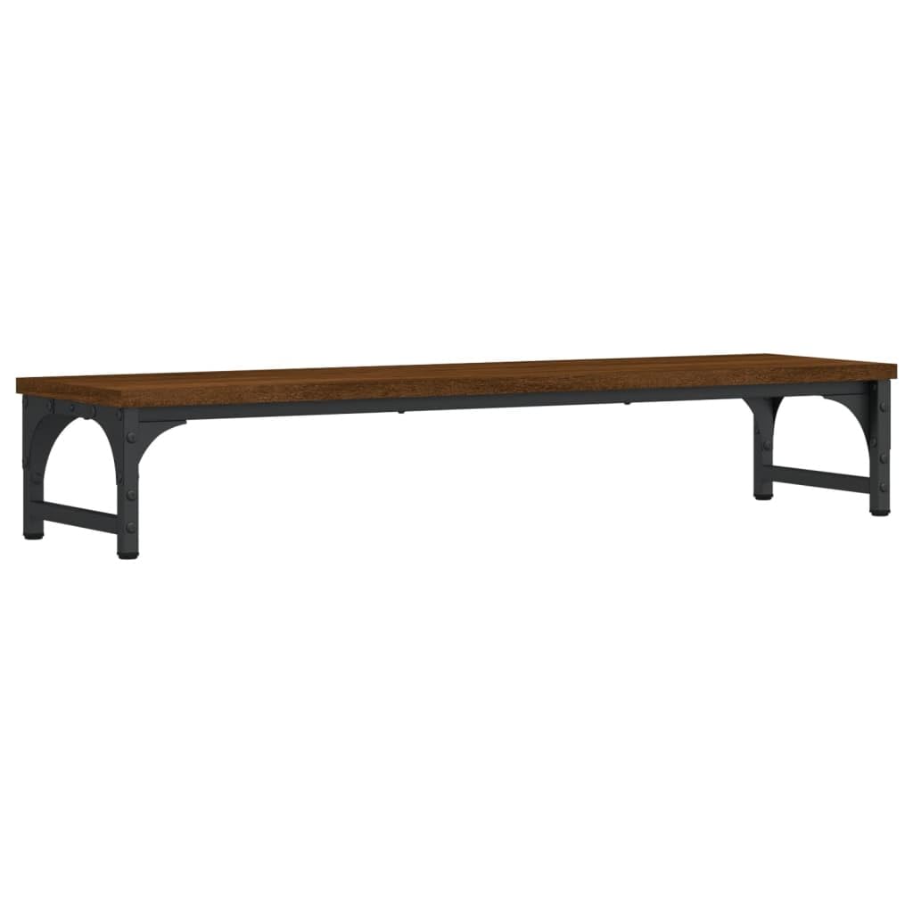 vidaXL: Brown Oak Monitor Stand, Ergonomic Design with Storage Space- Made of Engineered Wood, Adjustable Legs for Stability