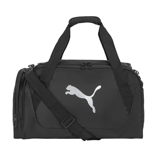 PUMA Bolsa esportiva feminina Flora, preta/prata, Preto/prata, Bolsa esportiva Flora